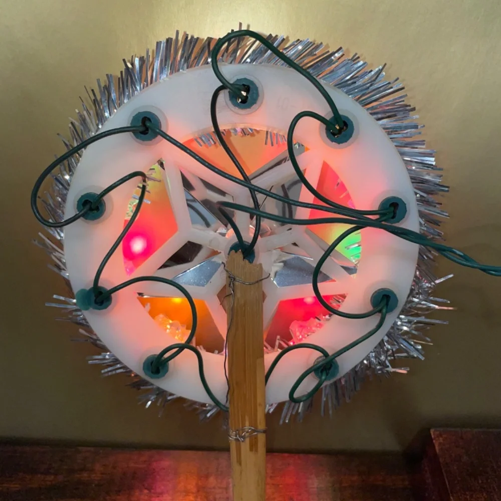 Holiday Accents Christmas Multi Color 11 Flashing Light Tree Star‎ Topper tinsel